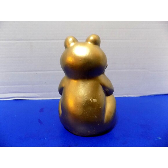 NEW Gold Frog Figurine Statue Frogs Plaster - Picture 5 of 6